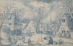 A Village Scene: Winter by Jacob Savery I