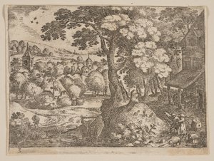 Tavern to Right of a Path, from Landscapes by Jacob Savery I