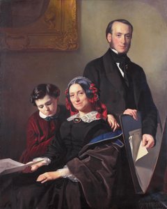 Mrs. A J Schmidt-Keiser, Widow of the Painter Willem Hendrik Schmidt, with Her Brother J N Keiser and Her Ten-Year-Old Son