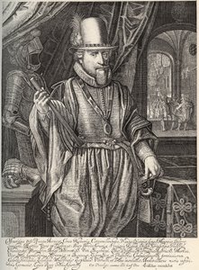Portrait of Maurice de Nassau (1567-1625), Prince of Orange, Count of Nassau. Engraving by Willem Jacobsz Delff (17th century) by Jacob Willemsz Delff