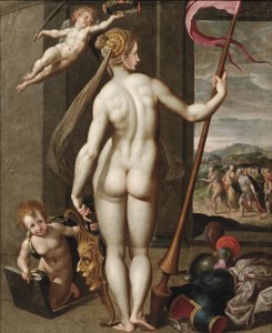 Minerva Holding a Lance While Being Crowned with Laurels by Jacob de Backer