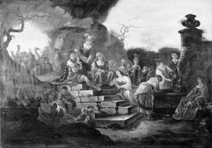 Merry Company by a Fountain
