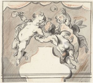 Three Floating Putti by Jacob de Wit