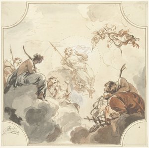 Design for a Ceiling Painting with Diana and Endymion