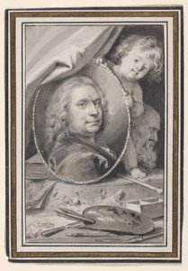 Self-portrait within a Decorative Allegorical Surround by Jacob de Wit