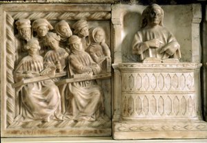 Funeral Monument of Carlo, Roberto and Riccardo da Saliceto: Students Attending a Course by Jacobello and Pier Paolo dalle Masegne