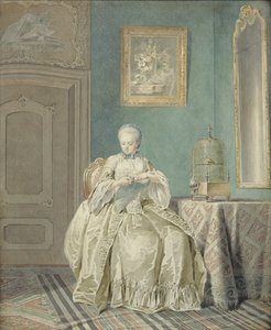 Young Girl Embroidering