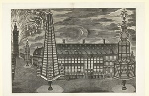 Illumination and Fireworks in Ghent, 1717 by Jacobus Harrewijn