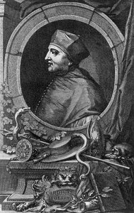 Portrait of Thomas Wolsey, English Cardinal and Statesman, engraving by Jacobus Houbraken