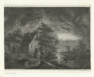 Landscape by Moonlight by Jacobus Ludovicus Cornet