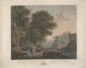 Arcadian Landscape with Dancing Figures by Jacobus Wijsman