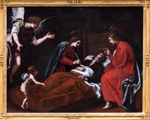 The Death of Saint Joseph by Jacopo (1592-1664) Vignali