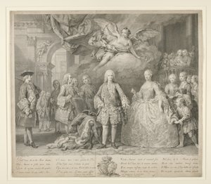 Ferdinand VI and His Queen Maria Barbara of Braganza with Scarlatti and the Celebrated Italian Castrato Farinelli by Jacopo (after) Amigoni