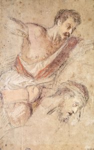 Studies for a Flagellation: A Man Scourging and the Head of Christ