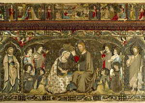 The Coronation of the Virgin between eight Angels and fourteen Saints