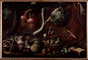 Sideboard with Crockery and Food
