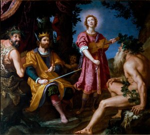 The Judgment of Midas, between the Satyr Marsyas and Apollo