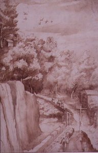 View of the Monastery of La Verna, the Road Leading to the Monastery, c.1607-12 by Jacopo Ligozzi