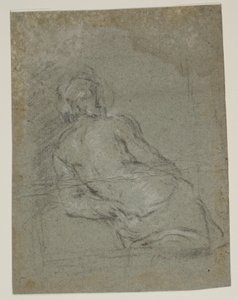 Half-Length, Semi-Nude Male Figure Leaning to the Left by Jacopo Palma