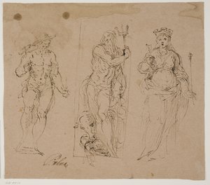 Neptune Flanked by Vulcan(?) and the Personification of a Town by Jacopo Palma