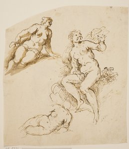 Studies for One Seated and Two Prostrated Women by Jacopo Palma