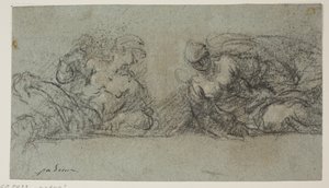 Two Prostrated Figures Turned Towards Each Other by Jacopo Palma