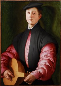 Portrait of a lute player by Jacopo Pontormo