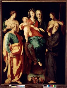 Virgin and Child with St Anne and Four Saints