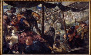Battle between Turks and Christians by Jacopo Robusti Tintoretto
