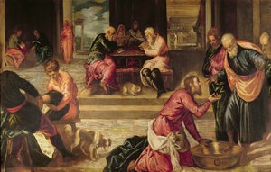 Christ Washing the Feet of the Disciples by Jacopo Robusti Tintoretto