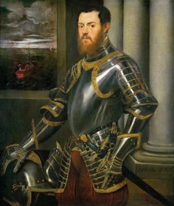 Portrait of a Man in a Gold decorated Suit of Armor