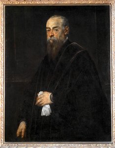 Portrait of an old man holding a handkerchief
