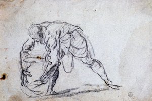 Study for Bent Male Figure by Jacopo Robusti Tintoretto