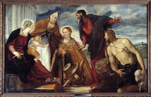 The Virgin and Child with Saint Catherine, Saint Augustine, Saint Mark, and Saint John the Baptist by Jacopo Robusti Tintoretto