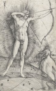 Apollo with Bow and Arrow on Celestial Globe and Diana with Deer, 1503-5 by Jacopo de Barbari