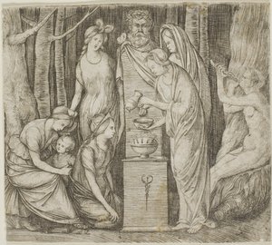 Sacrifice to Priapus, the smaller plate by Jacopo de