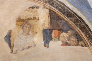 Lunette with Figure of a Saint and Five Unidentified Figures