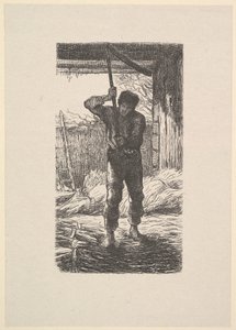 Man Threshing Wheat by Jacques Adrien Lavieille