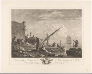 Figures on a Riverbank in the Levant (original title: 1ere vue du Levant) by Jacques Aliamet