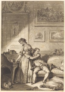 A miserly woman, a gallant crook by Jacques Aliamet and Antoine Jean Duclos after Jean Honoré Fragonard