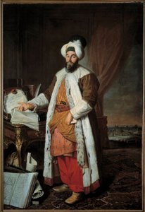 Portrait of Mehemet Said Pasha Bey de Roumelie, ambassador of Sultan Mahmud I to Versailles in 1742