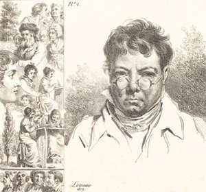 Self-Portrait and Other Heads, 1819 by Jacques Antoine Marie Lemoine
