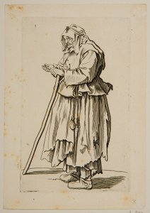 Beggar Woman Receiving Alms by Jacques Callot
