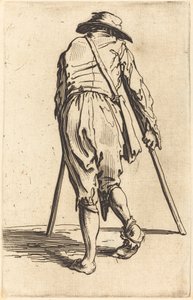 Beggar with Crutches and Hat, Back View by Jacques Callot