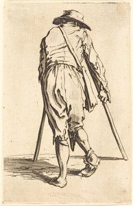 Beggar with Crutches and Hat, Back View by Jacques Callot