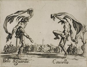 Bello Sguardo - Coviello, plate 18 from Balli di Sfessania by Jacques Callot