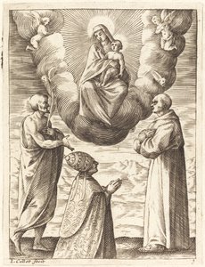 Boniface VIII with Saints Francis and Crispin Adoring the Virgin and Child by Jacques Callot