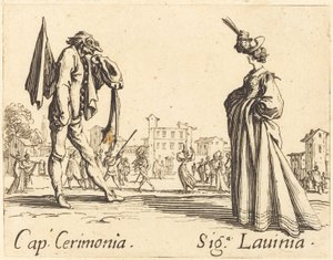 Cap. Cerimonia and Siga. Lavinia, c. 1622 by Jacques Callot