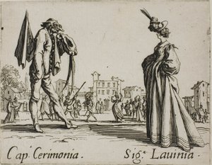 Captain Ceremony - Lady Lavinia, plate 3 from Balli di Sfessania by Jacques Callot
