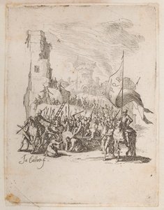 Christ Carrying the Cross, no. 10 of 11 from La Petite Passion by Jacques Callot